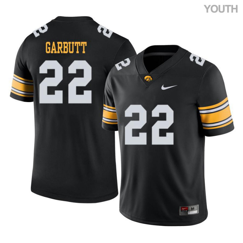 Youth Iowa Hawkeyes NCAA #22 Angelo Garbutt Black Authentic Nike Alumni Stitched College Football Jersey FT34O66OD